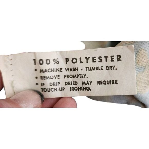 Vintage 70s Lane Bryant 2 Pce Skirt Blouse Shirt Set Womens 2XL Blue Floral Poly - Picture 6 of 6